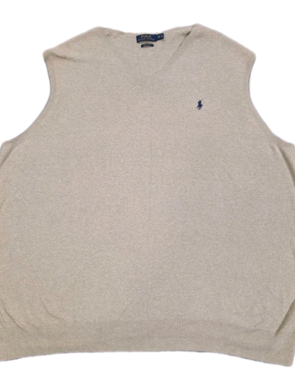 Polo Ralph Lauren V-Neck Sweater Vest Size 3XLT Big & Tall Cream Pima Cotton